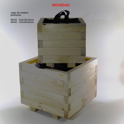 JARDINERAS DE MADERA NATURAL PEQUEÑAS 30-40CM